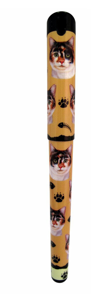 E&S Pets Calico Cat Pen Easy Glide Gel Pen, Refillable with A Perfect Grip