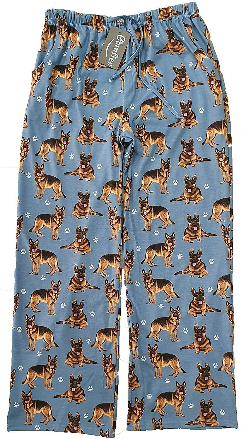 German Shepherd Unisex Lightweight Cotton Blend Pajama Bottoms- X-Large