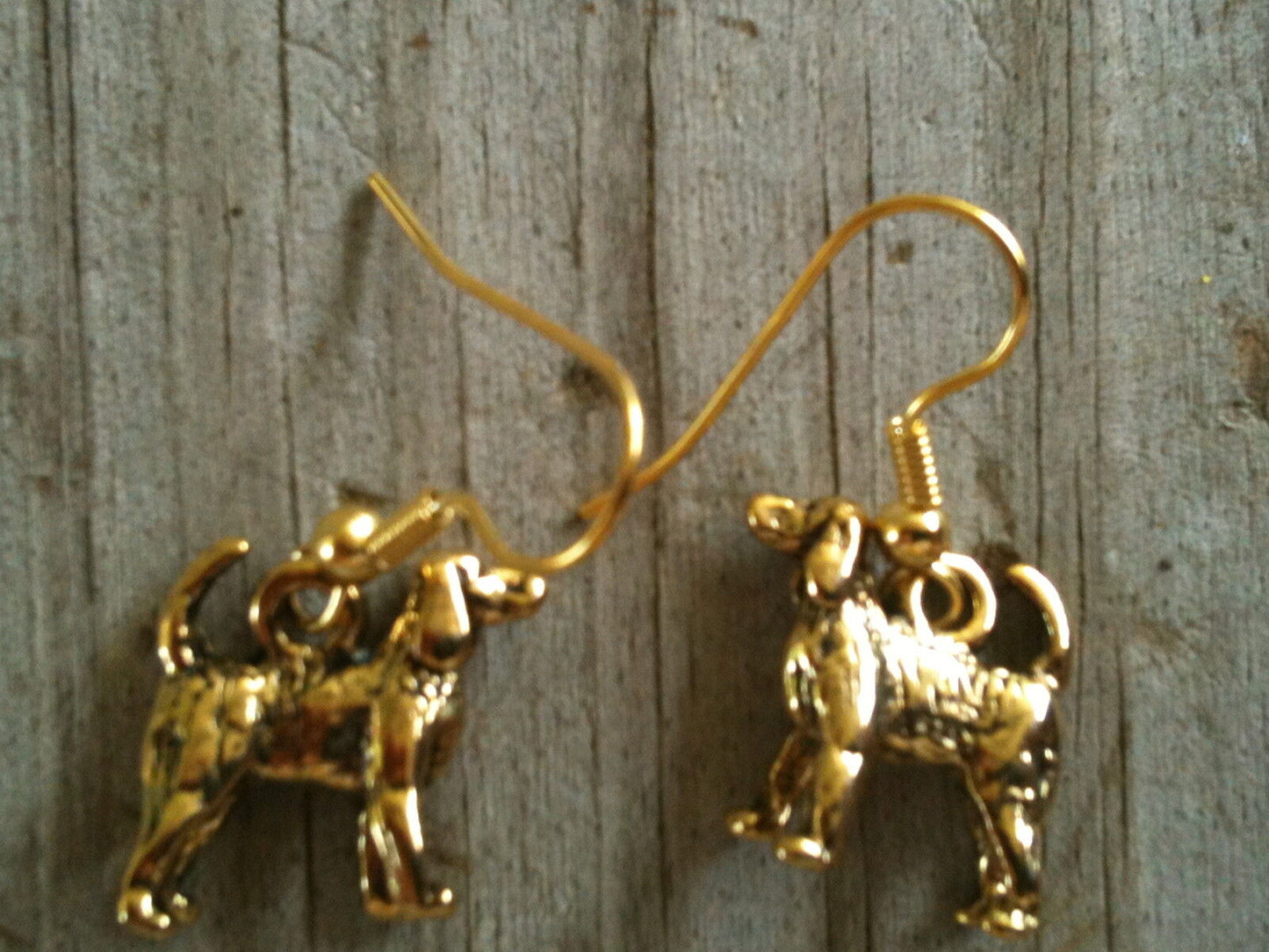 Pointer Dog Gold Plated Lead Free Pewter Earrings