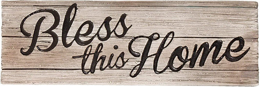 Spoontiques Bless This Home Decorative Sign, 7.75"