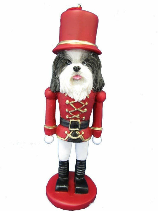 E&S Pets 35358-39 Black and White Shih Tzu Nutcracker Soldier Dog Ornament