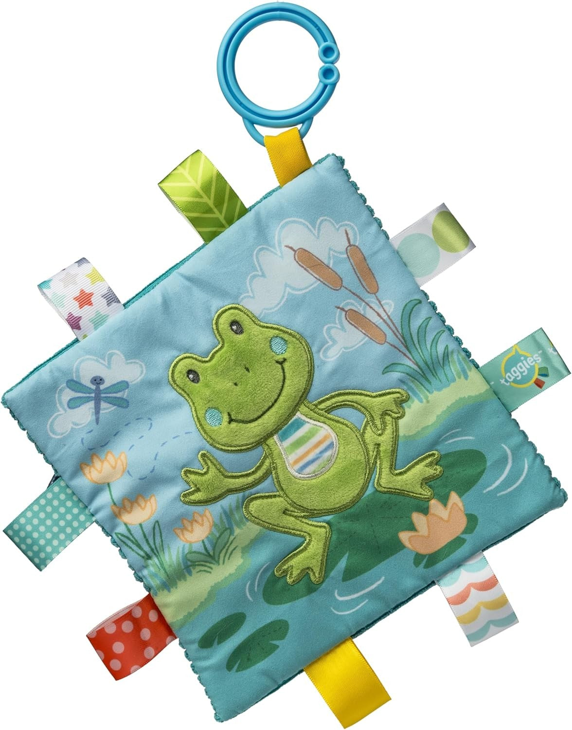 Taggies Crinkle Me Activity Toy w/ Squeaker and Tags, 6 in, Green Peepers Frog