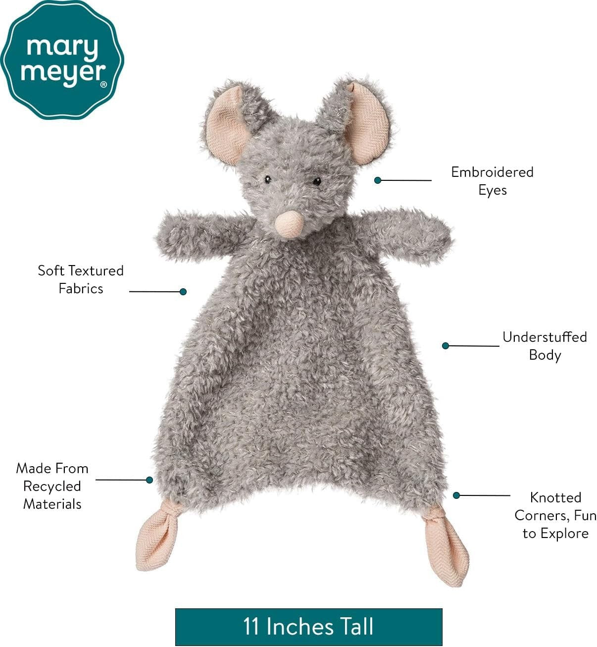 Mary Meyer Lovey for Babies Again Friends Soft Snuggle Toy, 11-Inches, Mouse