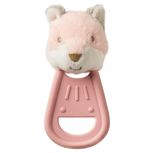 Mary Meyer Teething Toys Simply Silicone Teether with Soft Toy, 6-Inches, Fox