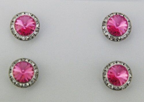 Finishing Touch Magnetic Tack Pin - Pink Stone - Silver Finish