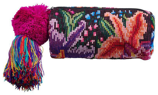 Bamboo Trading Company Pom Pom Cosmetic Bag, Assorted Designs