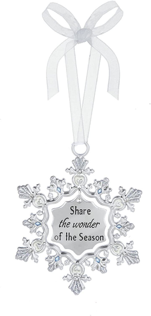 Ganz Share the Wonder of the Season Decorative Hanging Ornament, Zinc