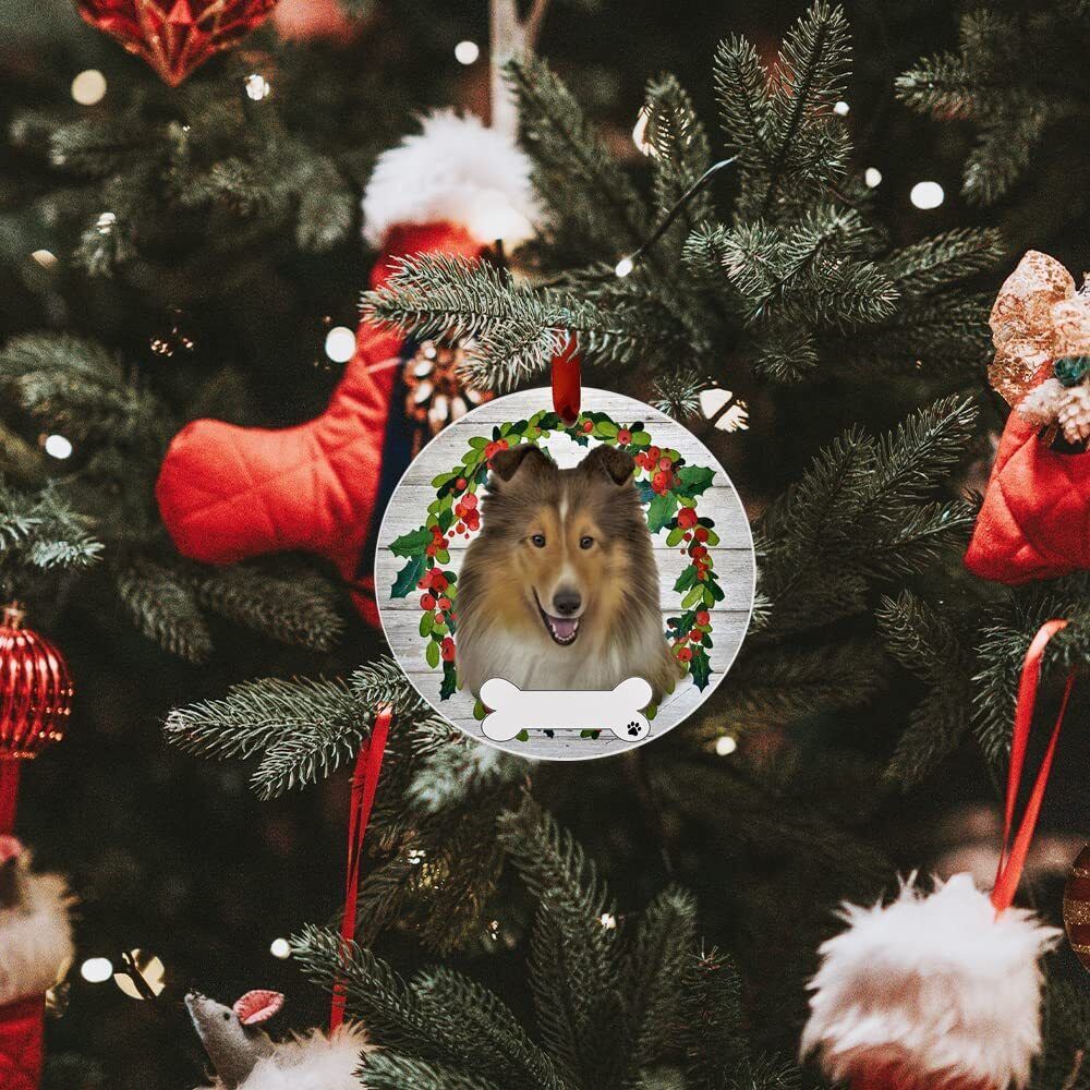 Sheltie Ornament - E&S Pets, DIY Personalizable, Ceramic Round Ornament