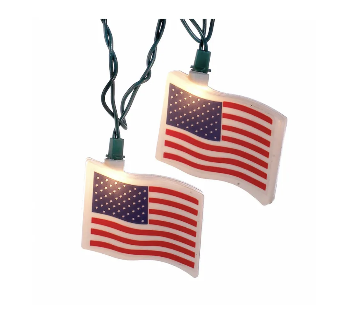 Kurt Adler 10-Light USA United States Flag Light Set