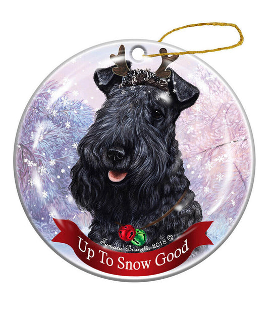 Holiday Pet Gifts Kerry Blue Terrier Dog Porcelain Christmas Ornament
