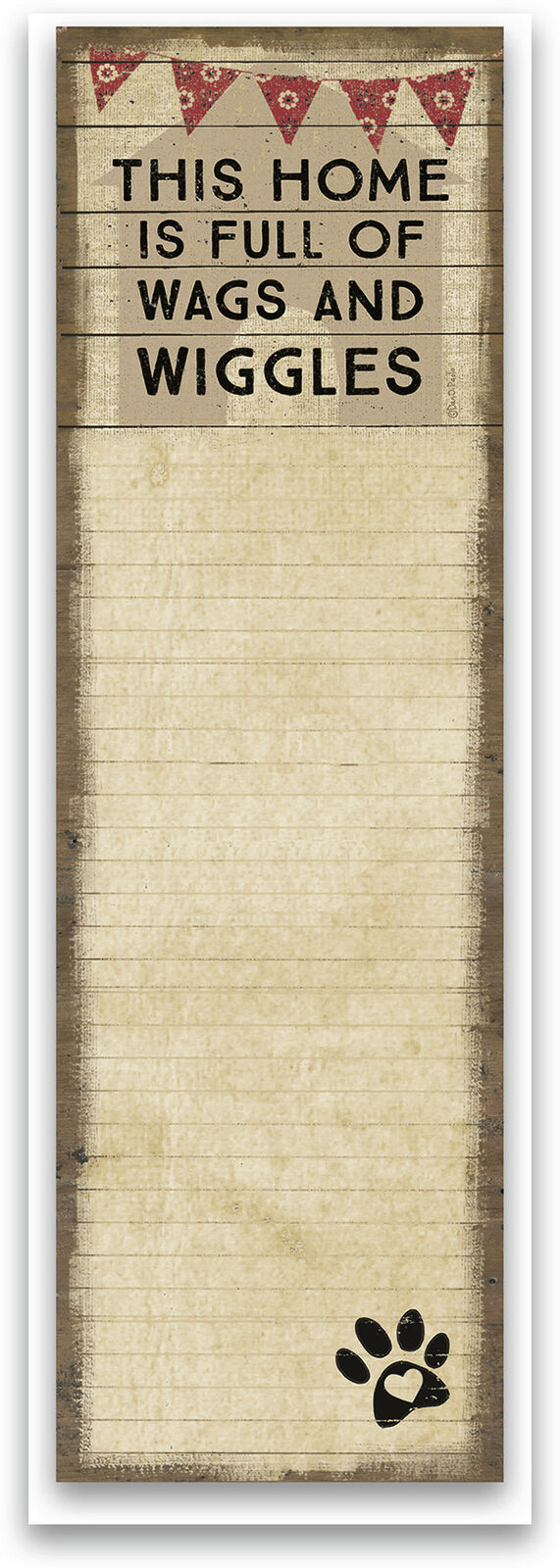 Primitives by Kathy Magnetic List Notepad -This Home Is Full Of Wags & Wiggles