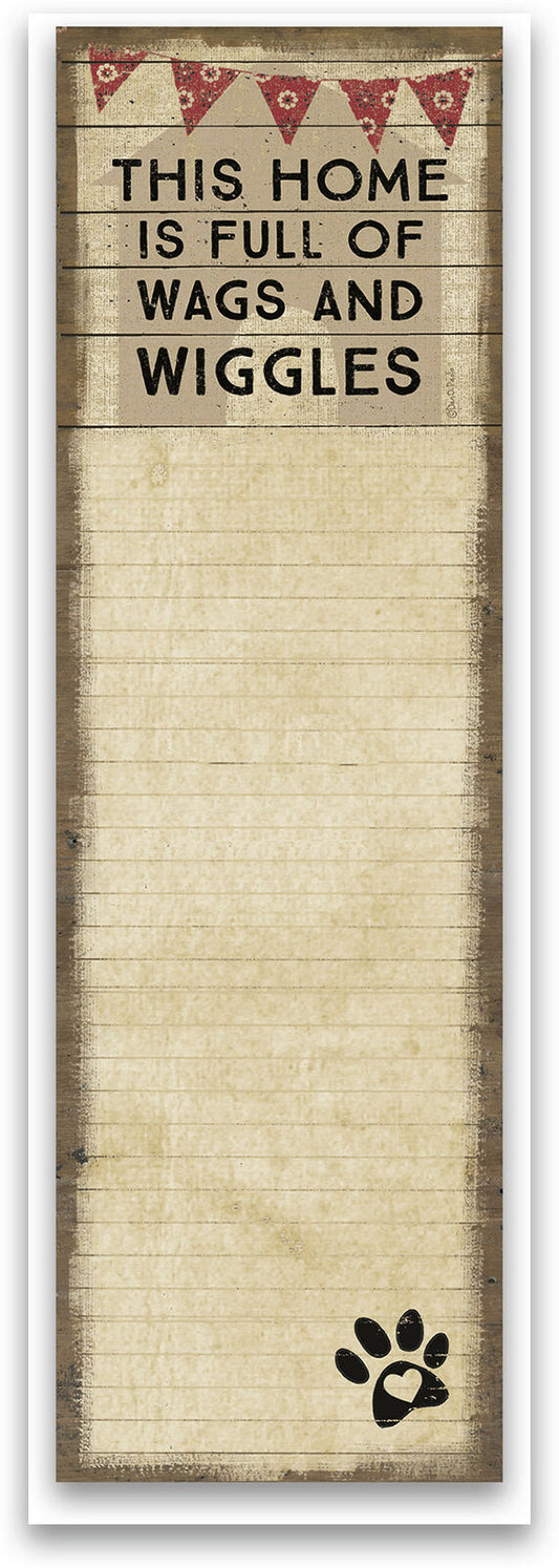 Primitives by Kathy Magnetic List Notepad -This Home Is Full Of Wags & Wiggles