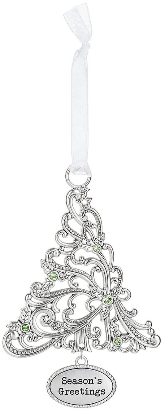 Ganz Ornament Oh Christmas Tree with Holly - Season's Greetings