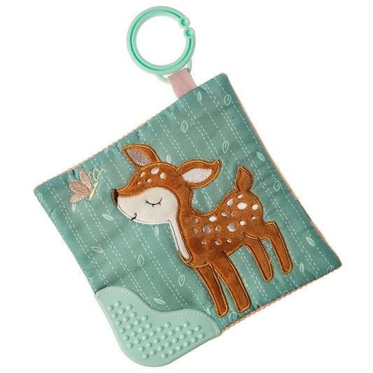 Mary Meyer Crinkle Teether Toy with Baby Paper and Squeaker, 6", Amber Fawn