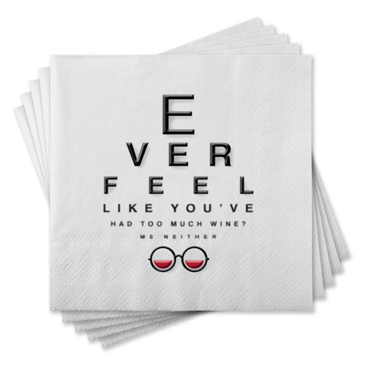 Chris's Stuff Wine Beverage Paper Napkins, Set of 25, Wine Eye Chart