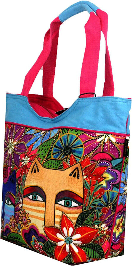 Laurel Burch Eva Cats Large Scoop Tote Bag, 20 x 6 x 15"