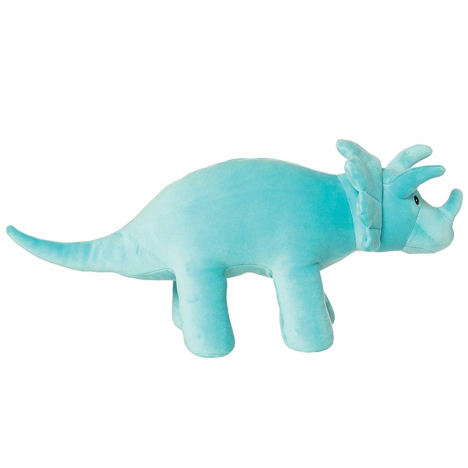 Manhattan Toy Spike Velveteen Triceratops Dinosaur Stuffed Animal, 9.5", Aqua