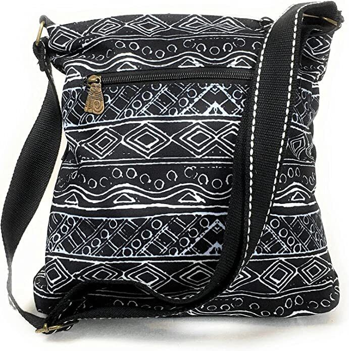 Laurel Burch Feline Crossbody Shoulder Bag Purse, Black Polka Dot Cat