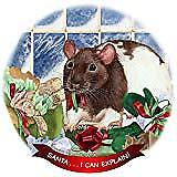 Rat Brown Hooded Porcelain Ornament Pet Gift 'Santa. I Can Explain!'