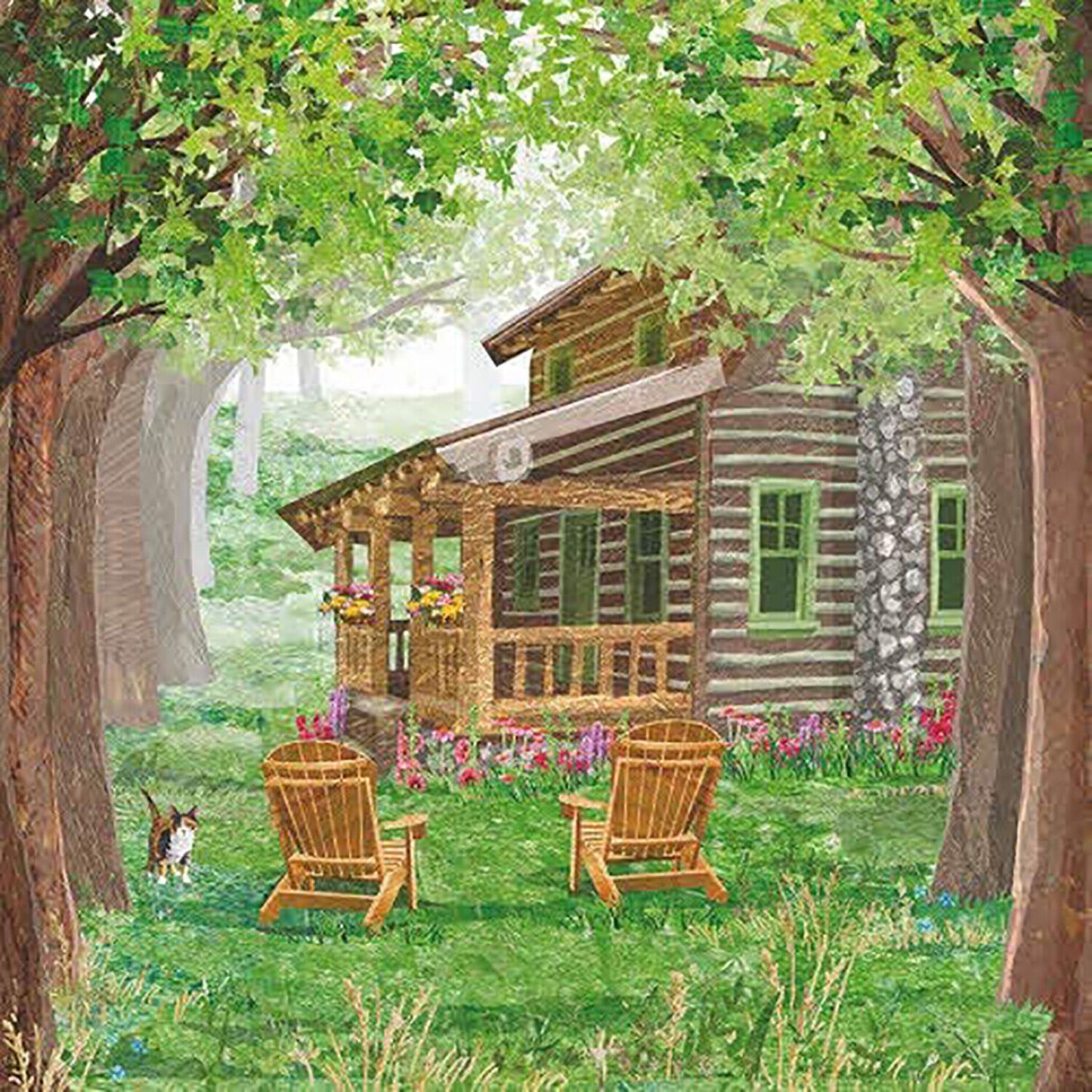 Paperproducts Design Timberland Cabin Beverage Napkin, 5" x 5", Pkg of 20