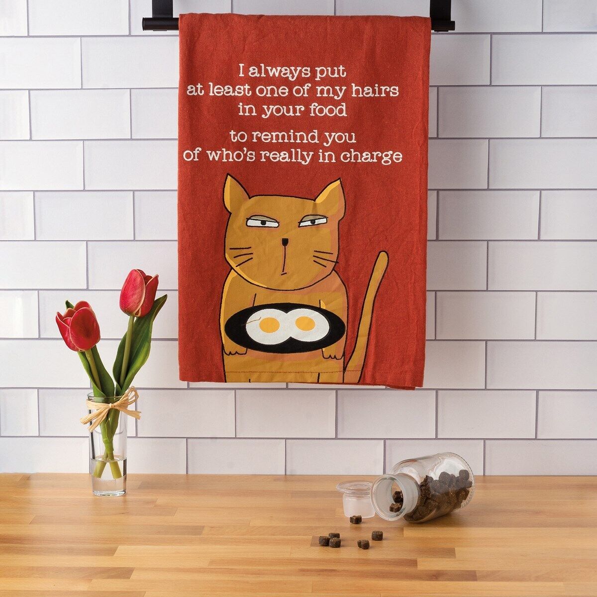 Primitives by Kathy Kitchen Towel - Cat, At Least One Of My Hairs In Your Food