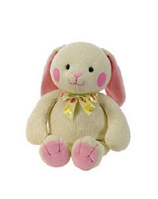 Knit Chenille Cream Bunny Rabbit Low Plush 10" by Fiesta