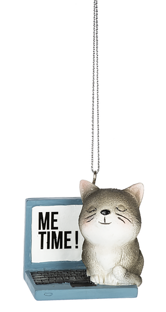 Midwest-CBK "Home Office Gray Tabby Cat " Christmas/Everyday Ornament, 2 inches