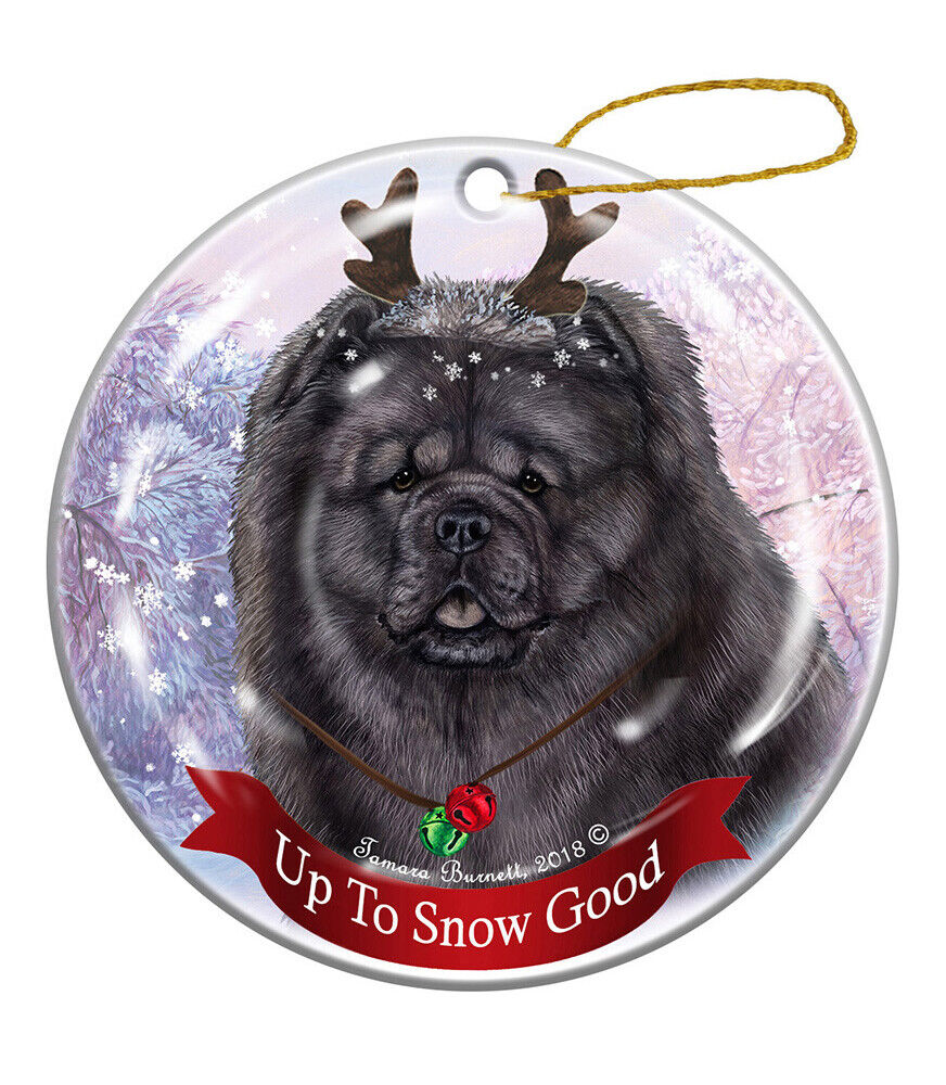 Holiday Pet Gifts Chow Chow Blue Dog Porcelain Christmas Ornament