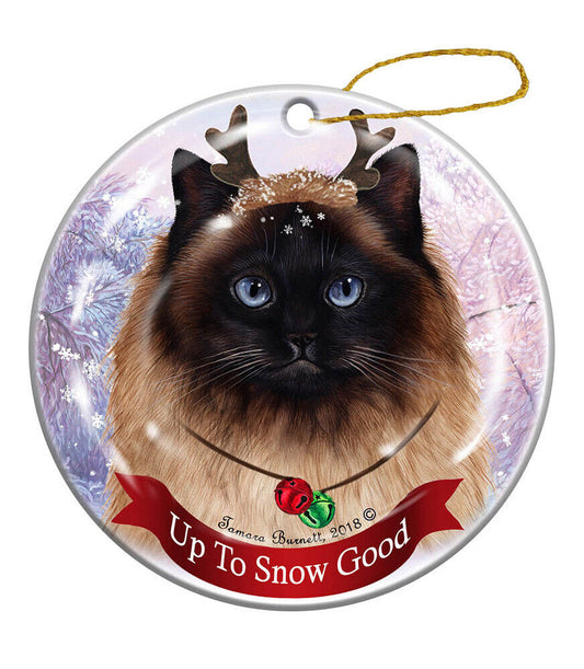 Holiday Pet Gifts Himalayan Cat Porcelain Christmas Ornament