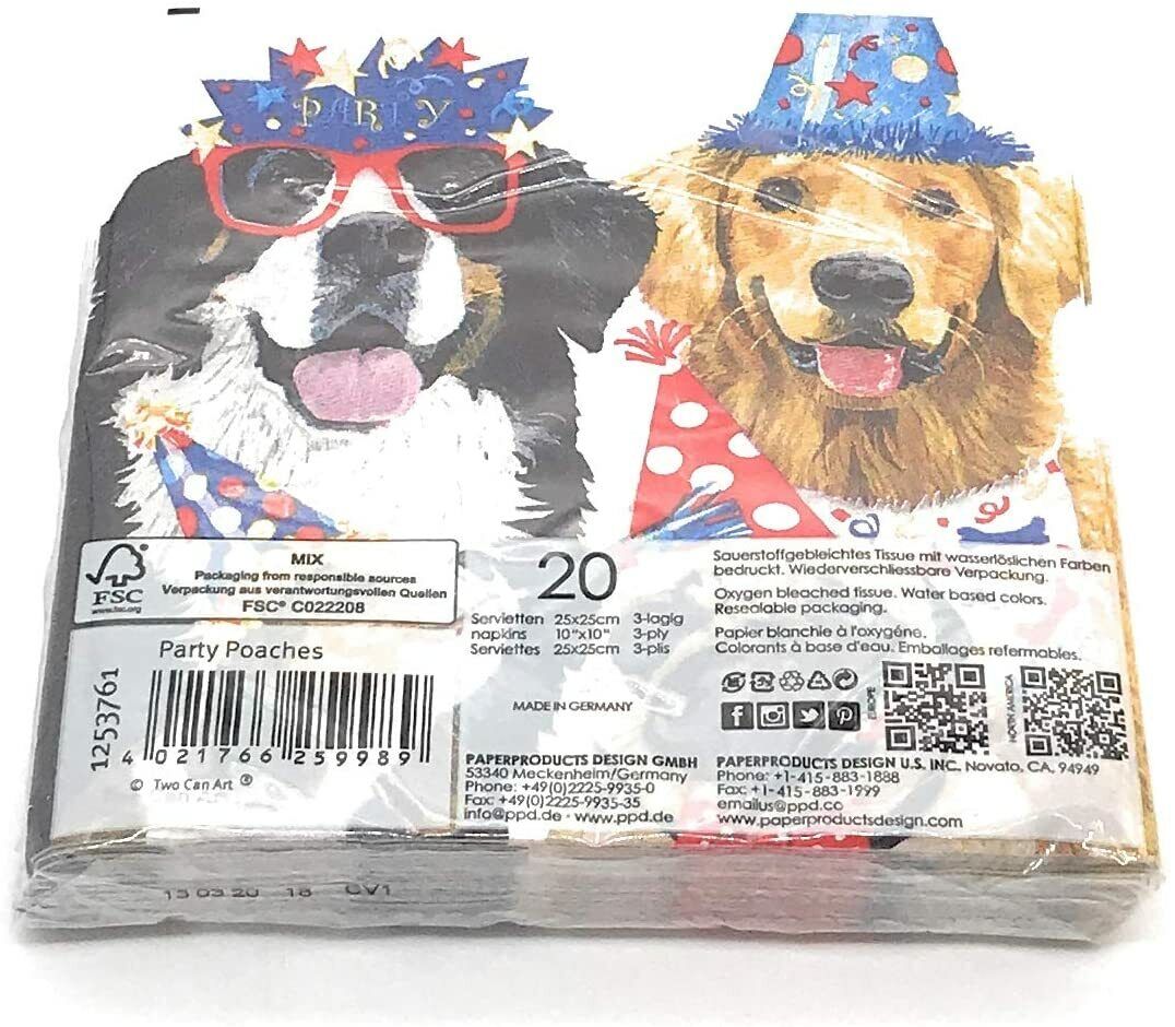 Paperproducts Design Golden Retriever Party Pooches Beverage Napkin, 20 CT