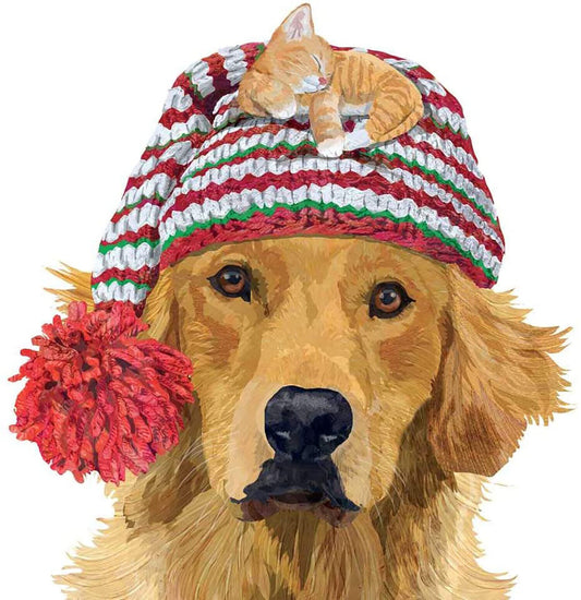 Paperproducts Design Gunther Golden Retriever Beverage Napkin, Patti Gay