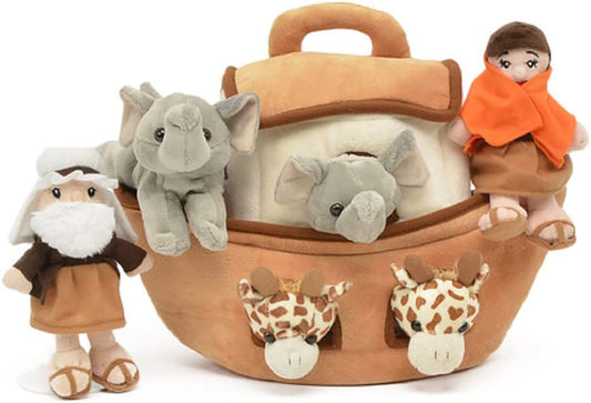 Unipak 7166NO-N Noah's Ark Animal House with Mr and Mrs Noah, 11-inch Height