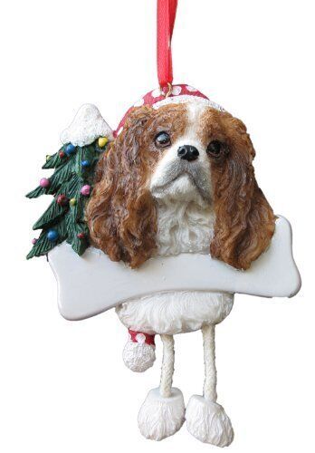 King Charles Cavalier Ornament "Dangling Legs" Hand Painted Easily Personalized