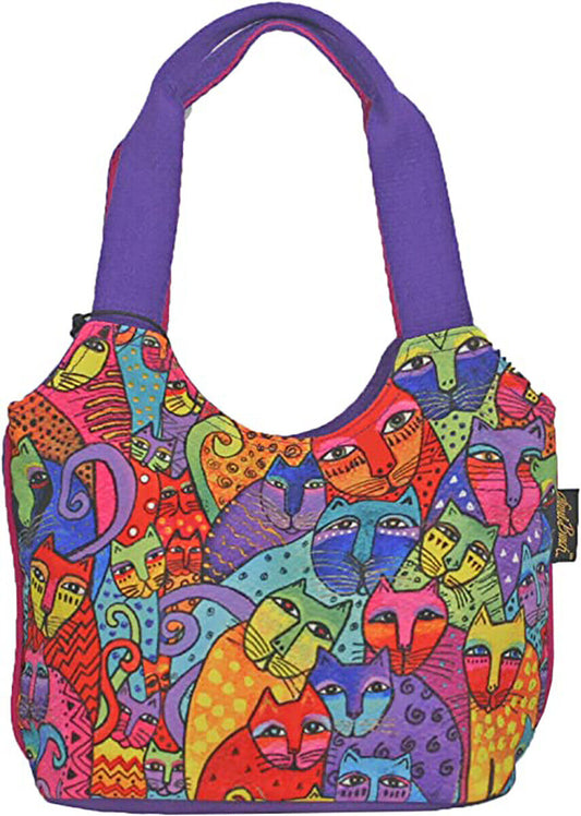 Laurel Burch Feline Tribe Small Scoop Tote Purse Handbag