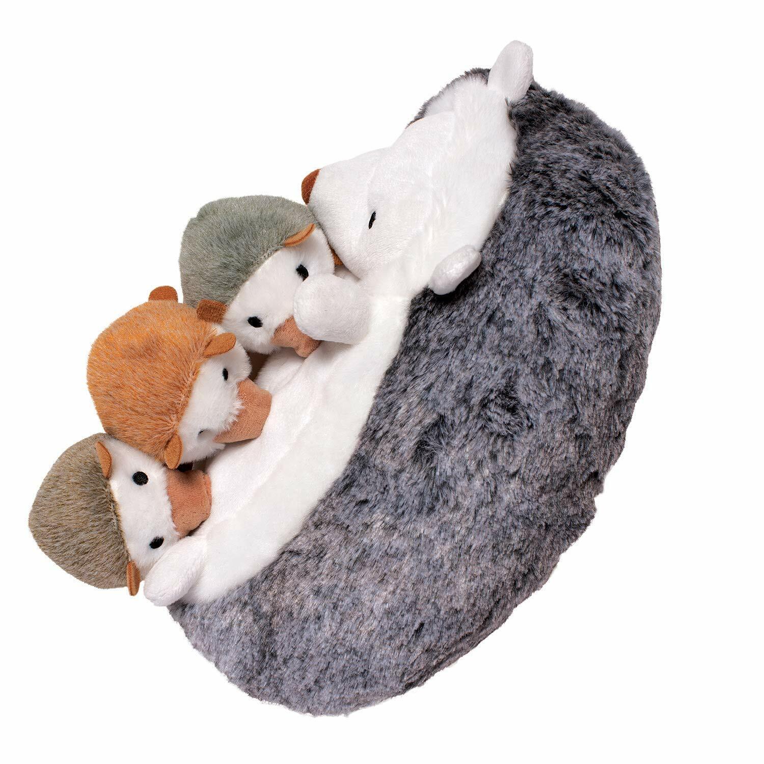 Manhattan Toy Nursing Nissa Hedgehog Stuffed Animal with 3 Baby Hedgehogs
