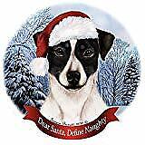 Holiday Pet Gifts Rat Terrier Black/White Uncropped Porcelain Ornament