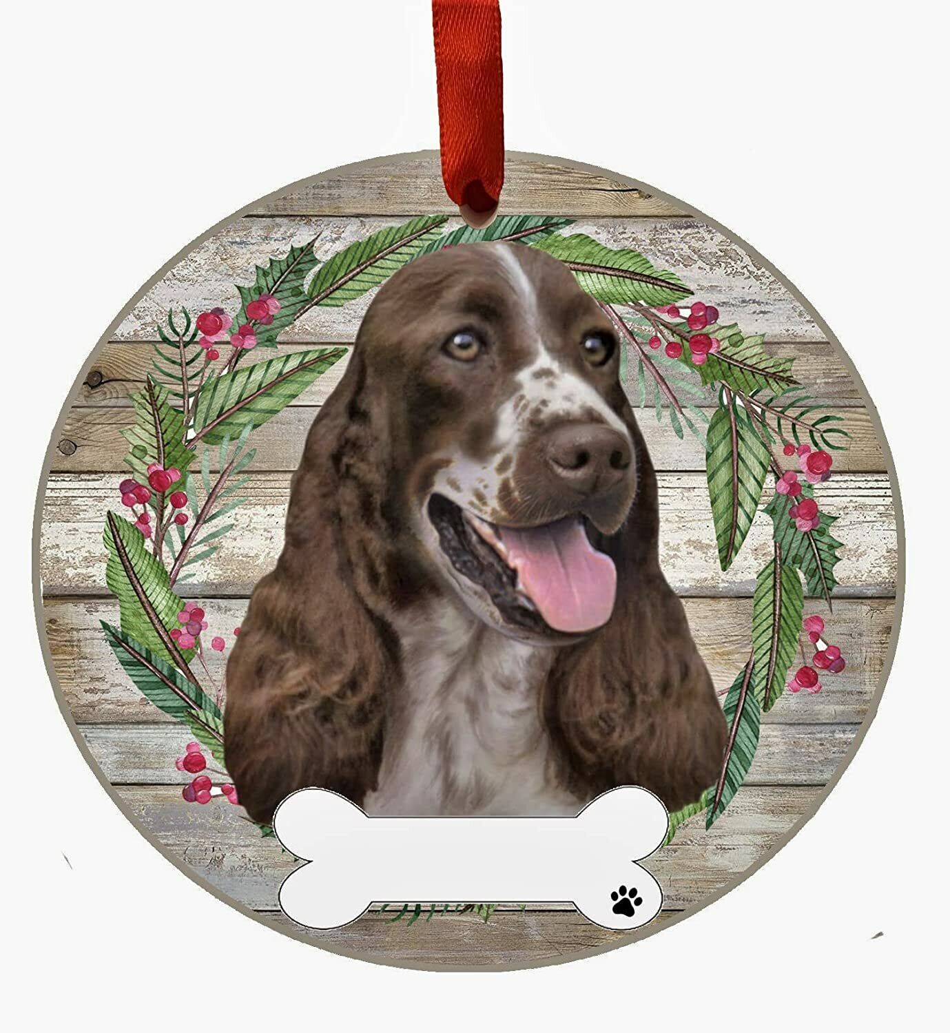Springer Spaniel Ornament - E&S Pets, DIY Personalizable, Ceramic Round Ornament