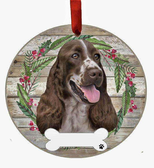 Springer Spaniel Ornament - E&S Pets, DIY Personalizable, Ceramic Round Ornament