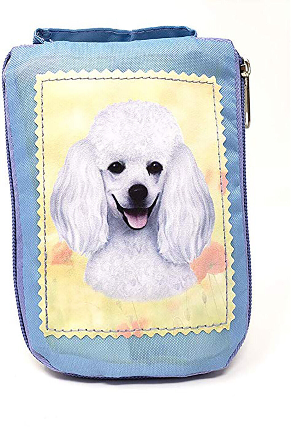 White Poodle Foldable Tote Bag - Durable, Waterproof - Zippered Market Tote