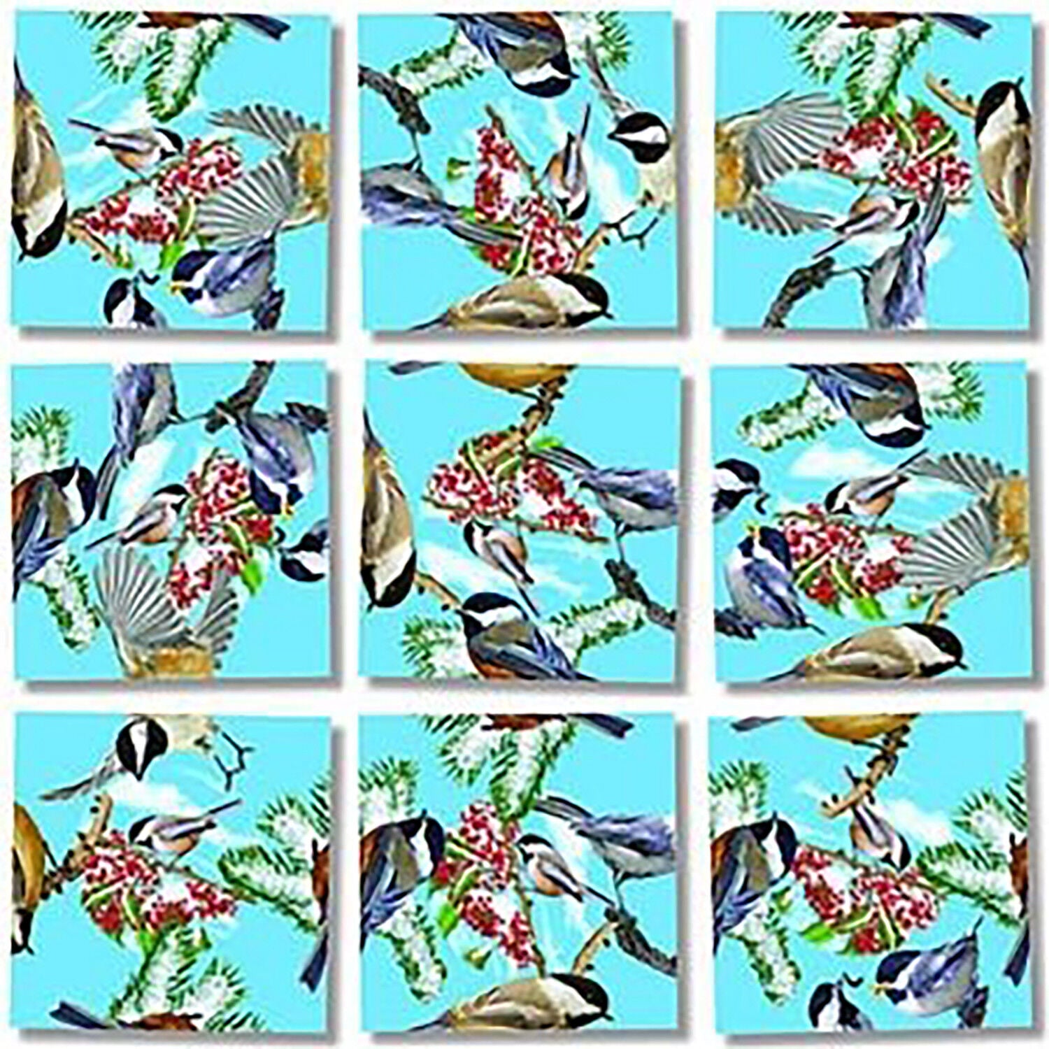 Scramble Squares Puzzle Black Capped Chickadees