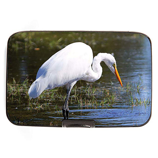 Fig Design White Egret RFID Armored Credit Card and Cash Wallet