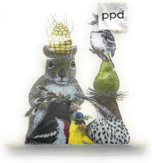 PAPER PRODUCTS DESIGN Party Under The Feeder Beverage Napkin, 5" x 5", Pkg. 20