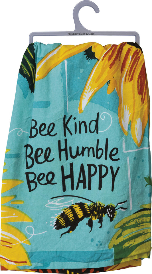 Primitives by Kathy Dish Towel - Bee Kind Bee Humble Bee Happy 28" x 28"