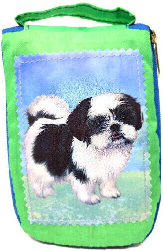 Shih Tzu Foldable Tote Bag - Durable, Waterproof - Zipper Market Tote