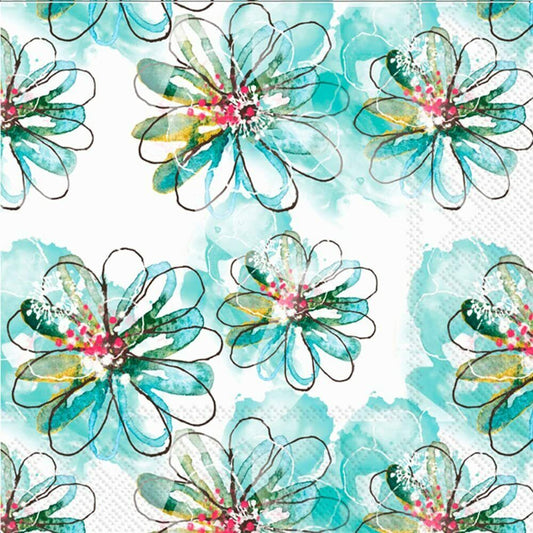 Boston International 6.5 x 6.5 in. Paper Lunch Napkin Breezy Daisy