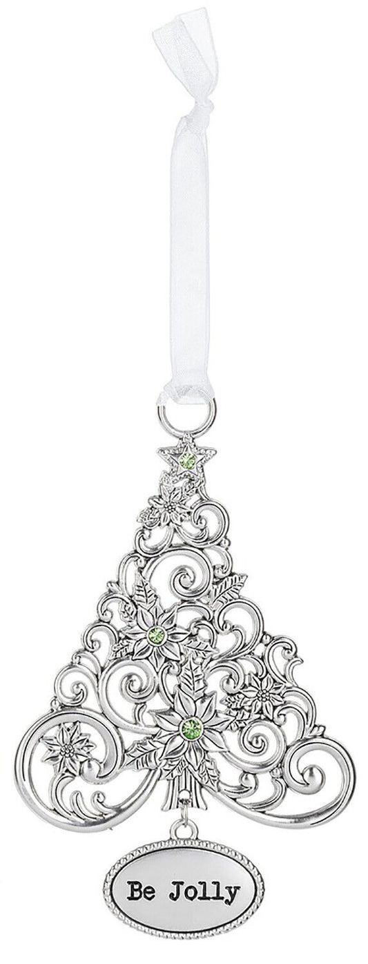 Ganz Ornament Oh Christmas Tree with Poinsettias - Be Jolly
