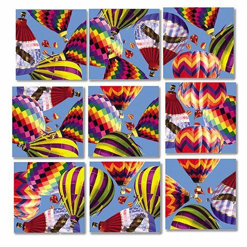 B Dazzle Hot Air Balloons Scramble Squares 9 Piece Puzzle