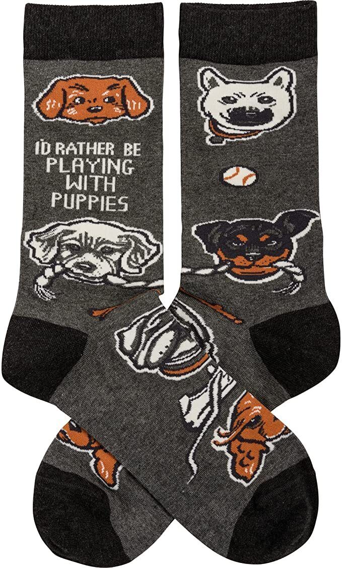 Primitives by Kathy 113094 I'd Rather Be Playing with Puppies Socks