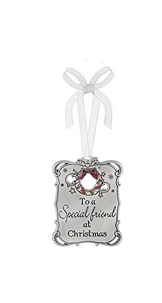 Ganz Ornament Plaque To a special friend at Christmas