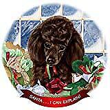 Poodle Chocolate Dog Porcelain Ornament Pet Gift 'Santa. I Can Explain!'